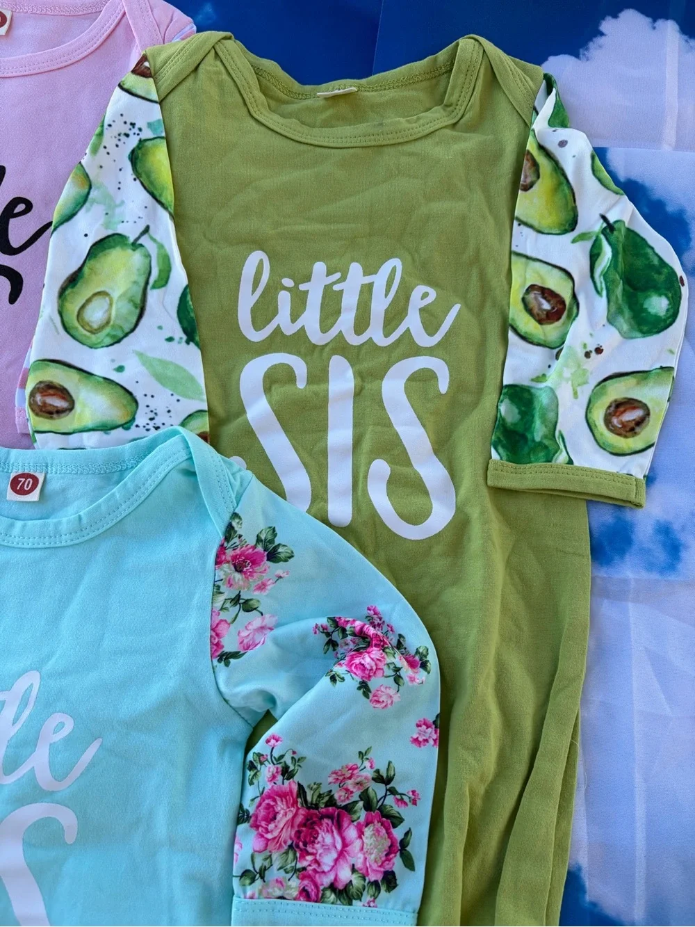 Baby girl pajamas, little sister, striped, long sleeve Size 6/12 Months